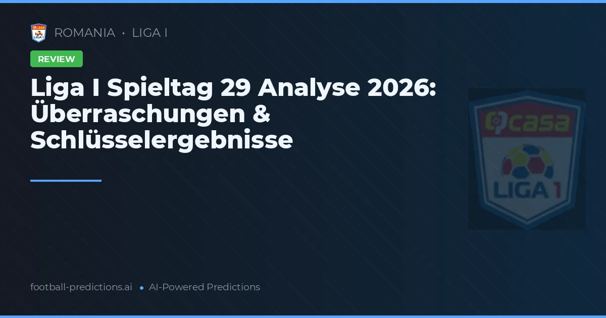 Liga I Spieltag 29 Analyse 2026: Überraschungen & Schlüsselergebnisse
