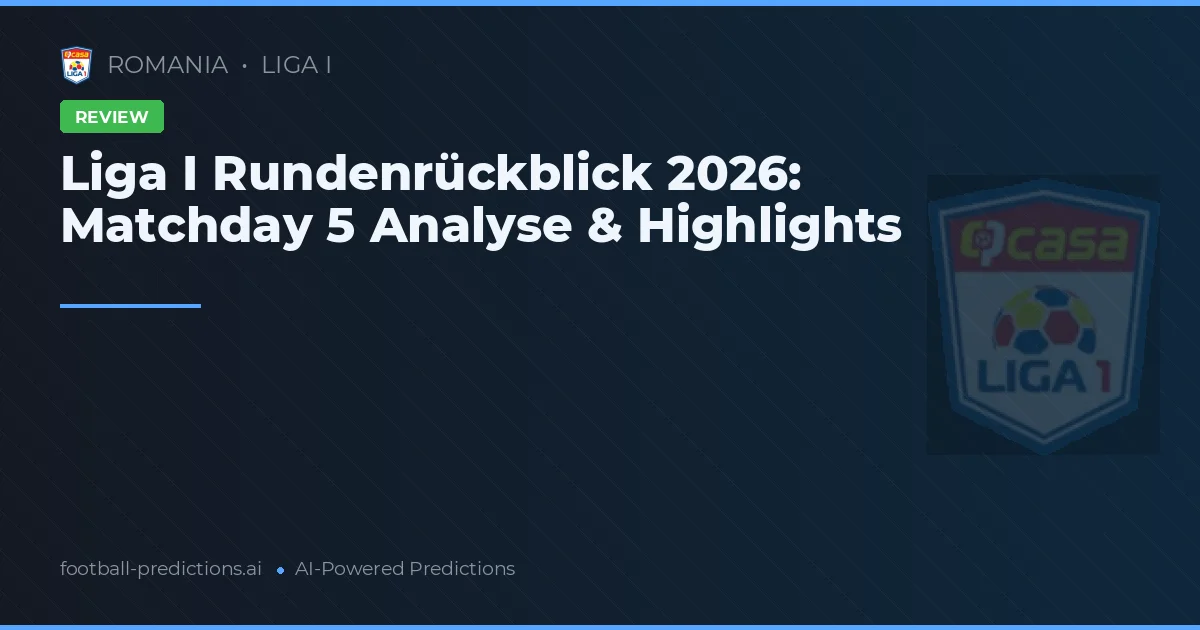 Liga I Rundenrückblick 2026: Matchday 5 Analyse & Highlights