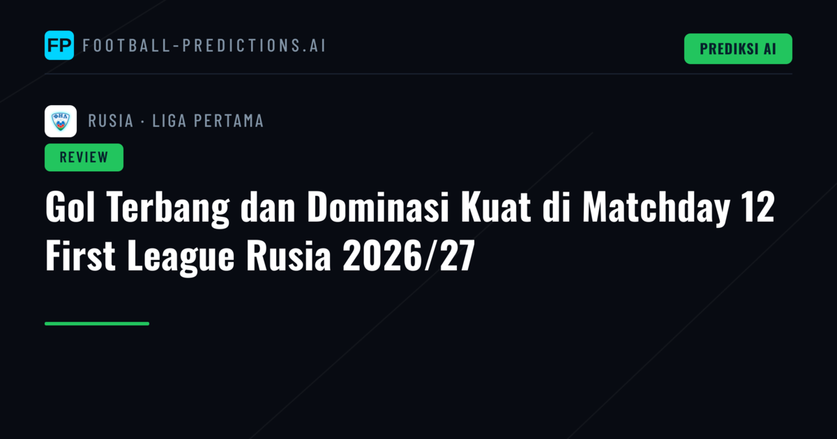 Gol Terbang dan Dominasi Kuat di Matchday 12 First League Rusia 2026/27