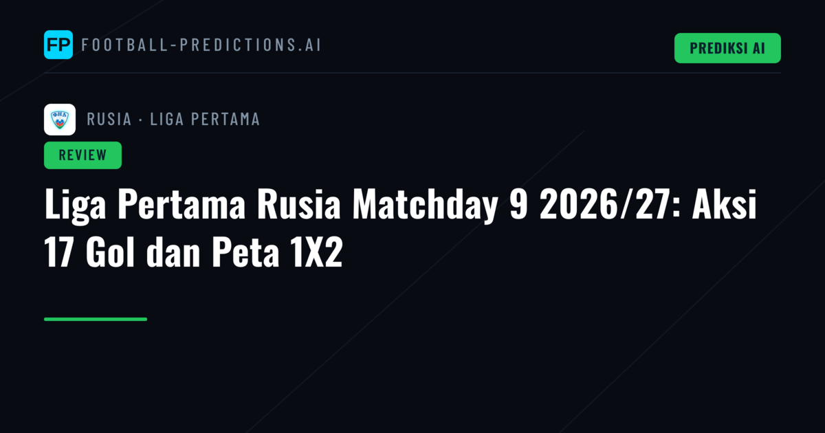 Liga Pertama Rusia Matchday 9 2026/27: Aksi 17 Gol dan Peta 1X2