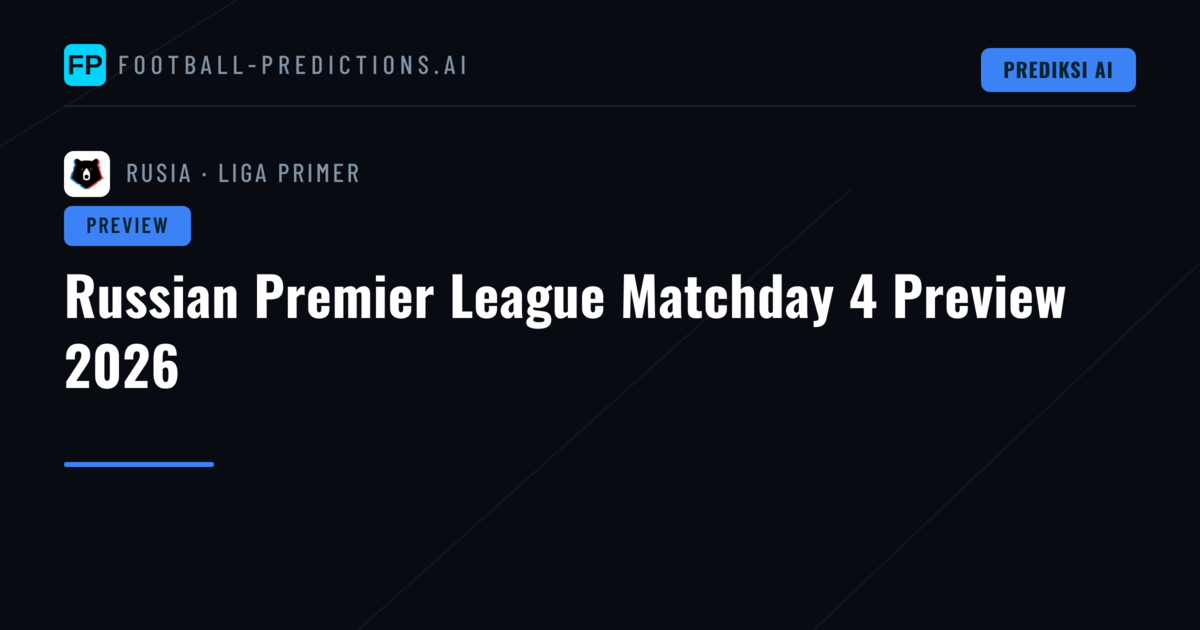 Russian Premier League Matchday 4 Preview 2026