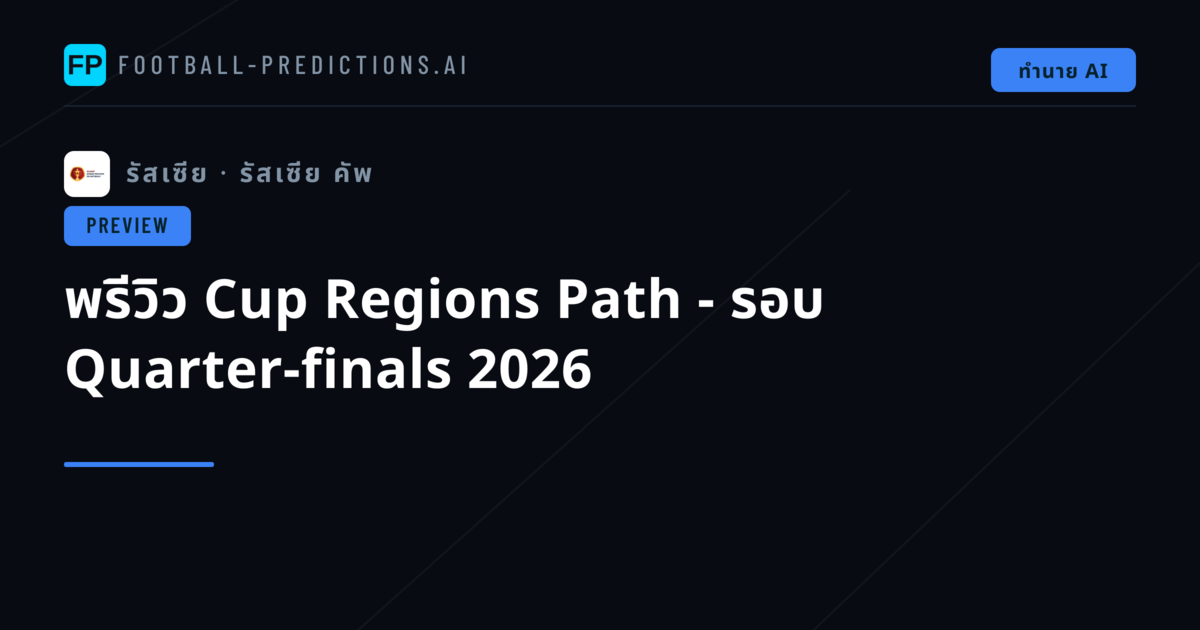 พรีวิว Cup Regions Path - รอบ Quarter-finals 2026