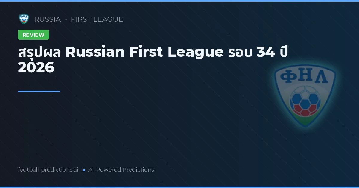 สรุปผล Russian First League รอบ 34 ปี 2026