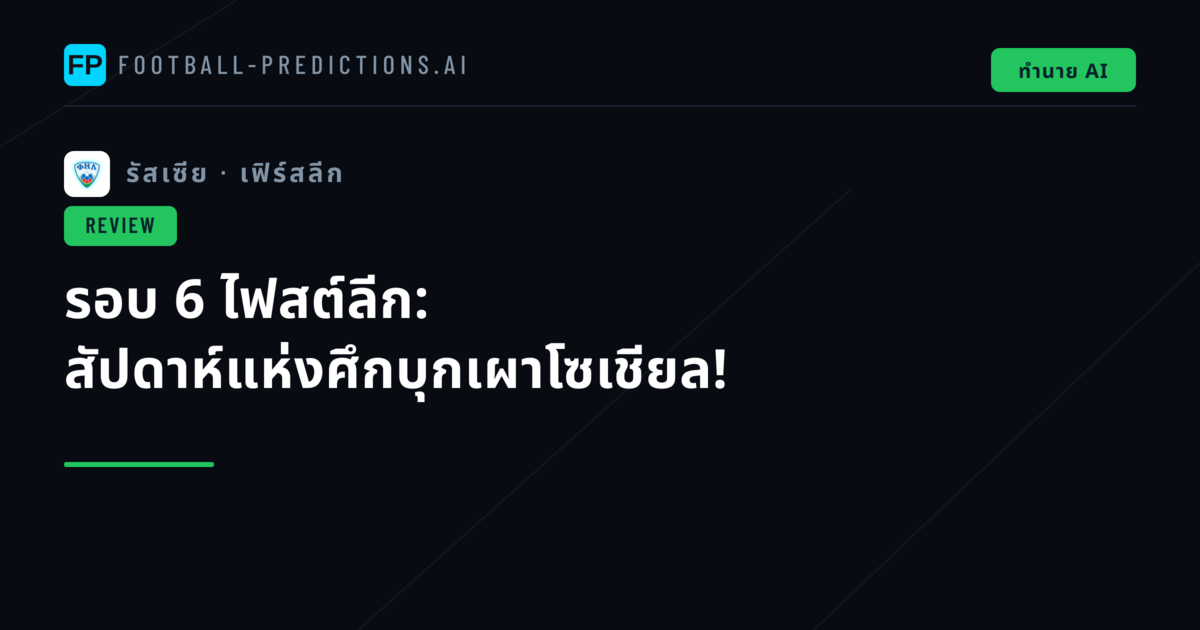 รอบ 6 ไฟสต์ลีก: สัปดาห์แห่งศึกบุกเผาโซเชียล!