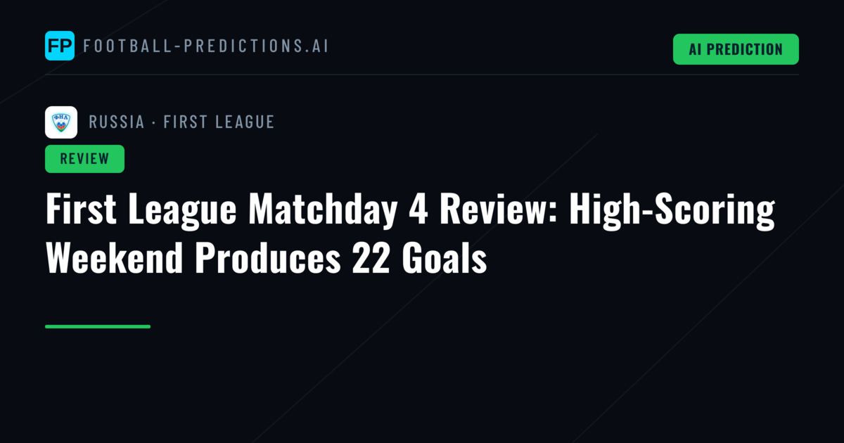 First League Matchday 4 Review: High-Scoring Weekend Produces 22 Goals