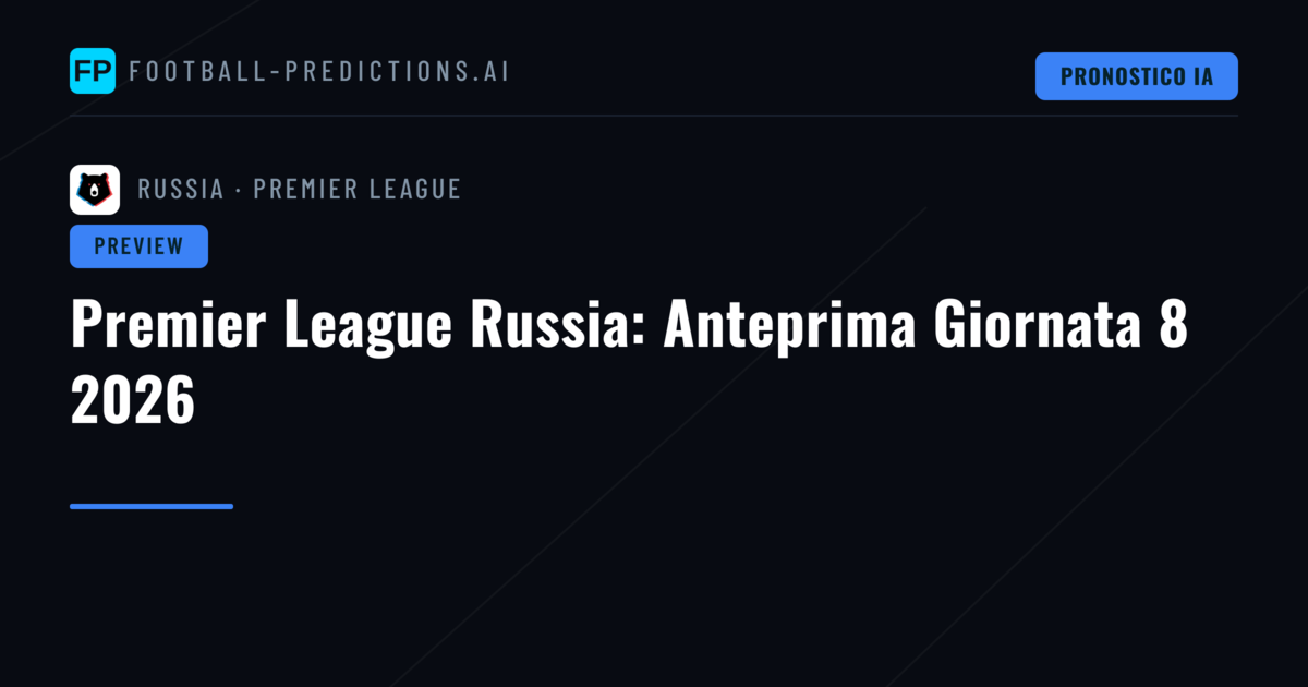 Premier League Russia: Anteprima Giornata 8 2026
