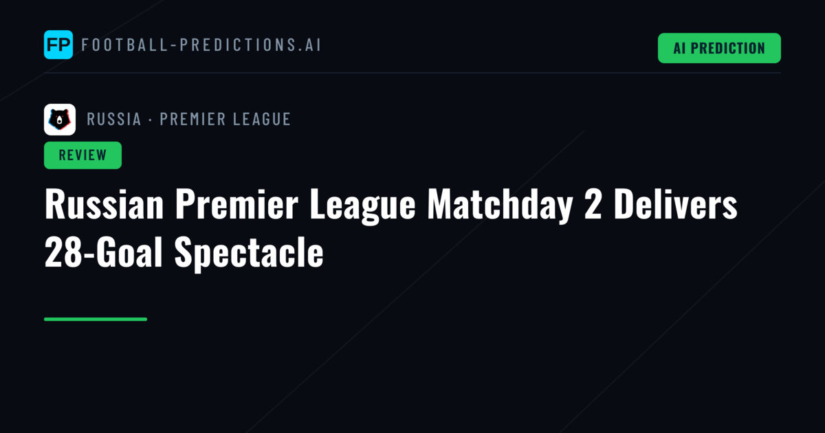 Russian Premier League Matchday 2 Delivers 28-Goal Spectacle