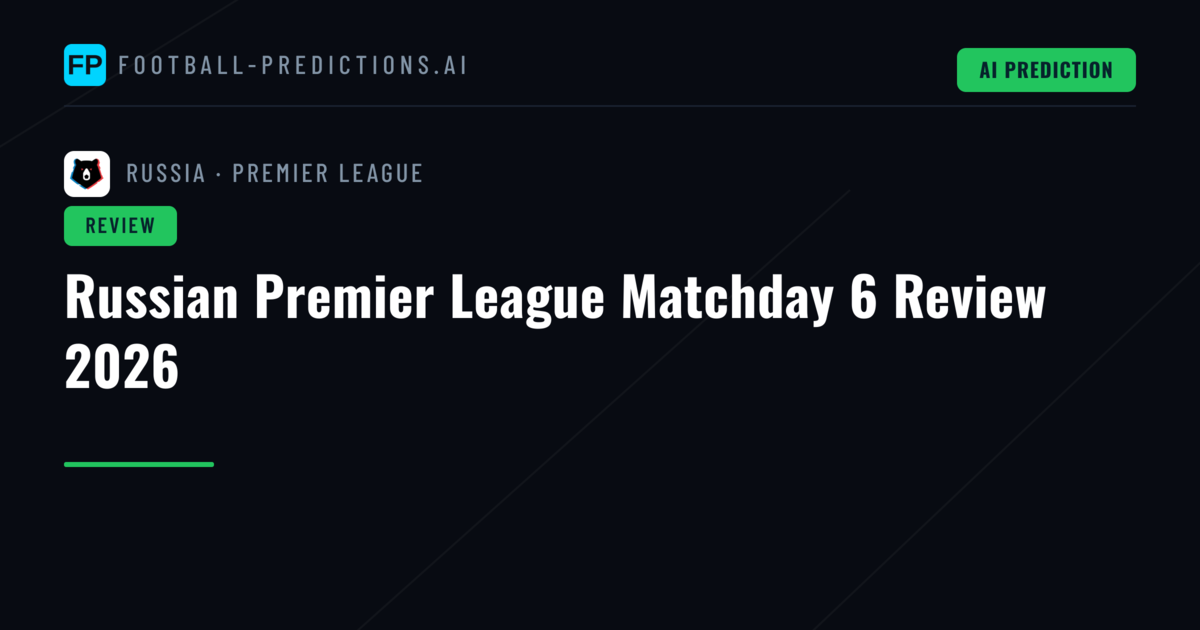 Russian Premier League Matchday 6 Review 2026