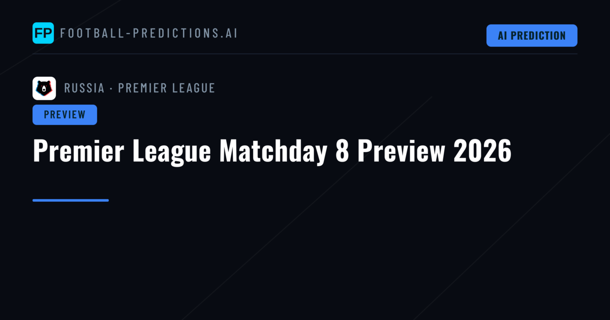 Premier League Matchday 8 Preview 2026