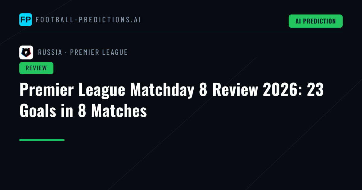 Premier League Matchday 8 Review 2026: 23 Goals in 8 Matches
