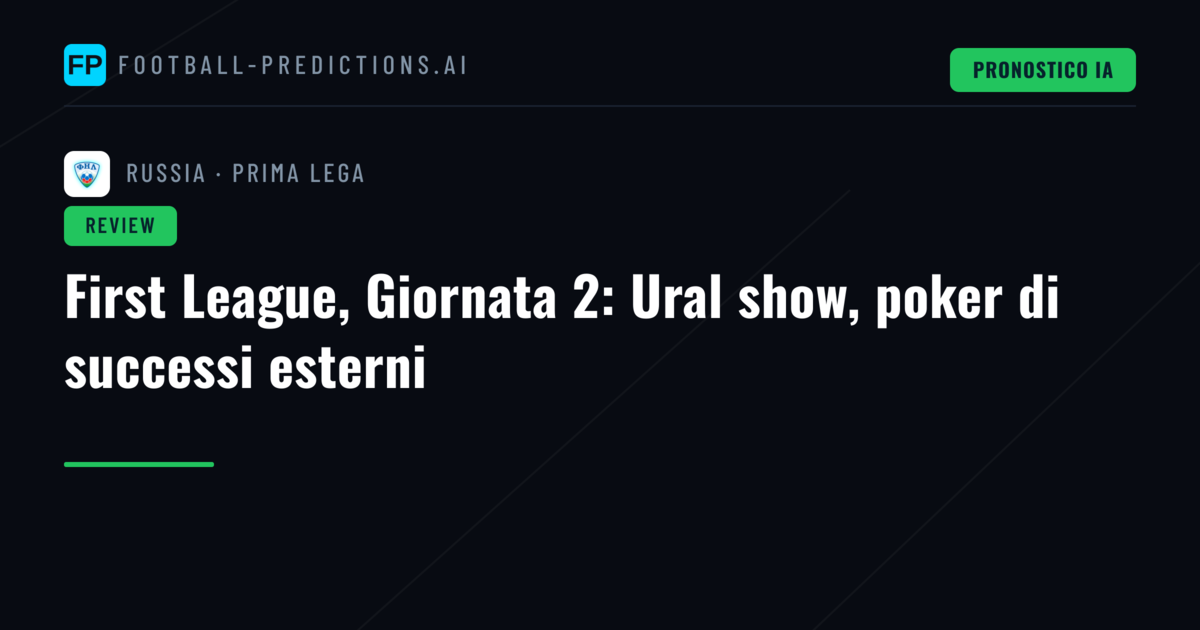 First League, Giornata 2: Ural show, poker di successi esterni