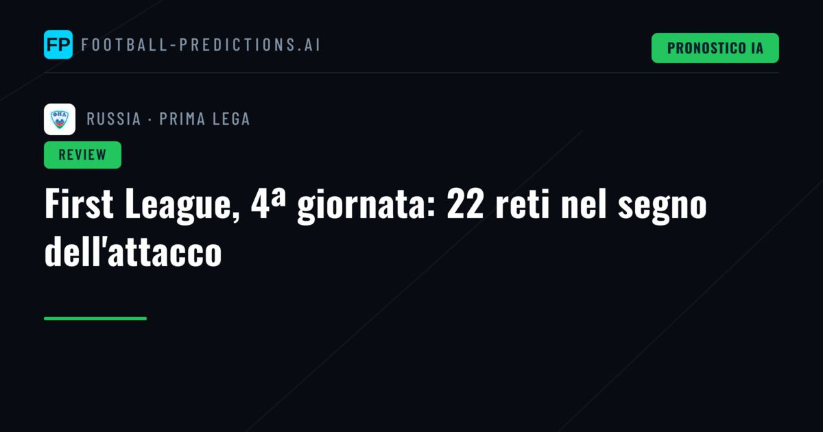 First League, 4ª giornata: 22 reti nel segno dell'attacco