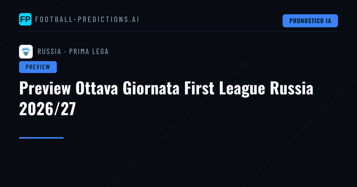 Preview Ottava Giornata First League Russia 2026/27