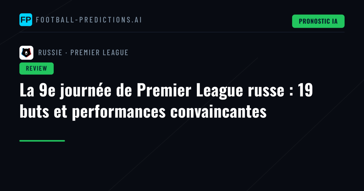 La 9e journée de Premier League russe : 19 buts et performances convaincantes