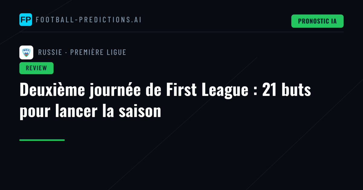 Deuxième journée de First League : 21 buts pour lancer la saison