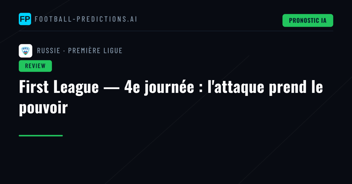 First League — 4e journée : l'attaque prend le pouvoir