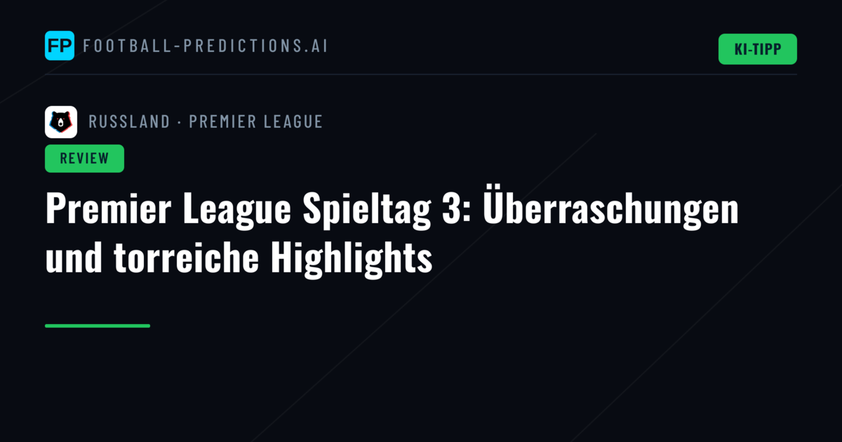Premier League Spieltag 3: Überraschungen und torreiche Highlights