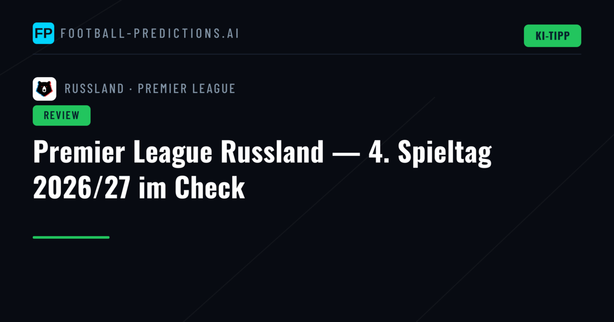 Premier League Russland — 4. Spieltag 2026/27 im Check
