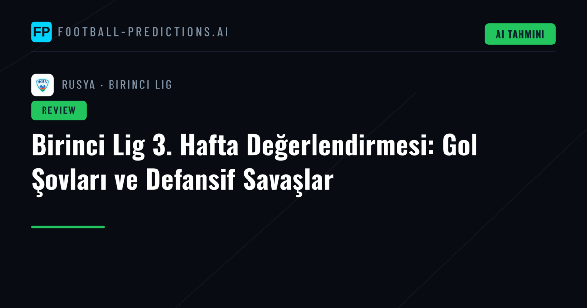 Birinci Lig 3. Hafta Değerlendirmesi: Gol Şovları ve Defansif Savaşlar
