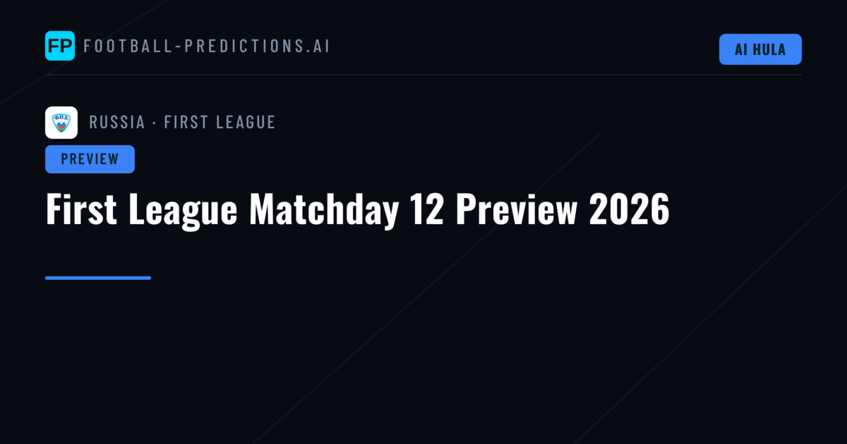 First League Matchday 12 Preview 2026