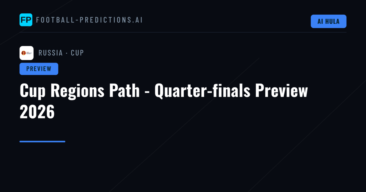 Cup Regions Path - Quarter-finals Preview 2026