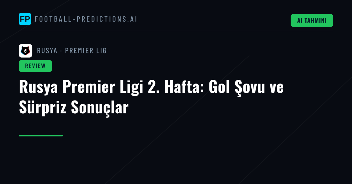 Rusya Premier Ligi 2. Hafta: Gol Şovu ve Sürpriz Sonuçlar