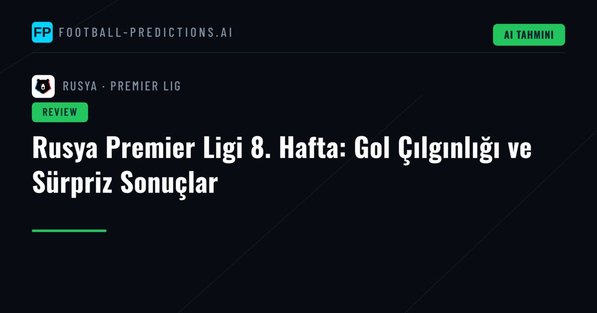 Rusya Premier Ligi 8. Hafta: Gol Çılgınlığı ve Sürpriz Sonuçlar