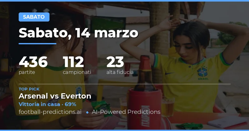 Pronostici calcio Sabato 14 marzo 2026: migliori scommesse
