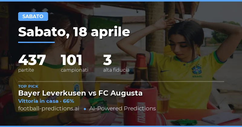 Pronostici delle partite di sabato 18 aprile 2026