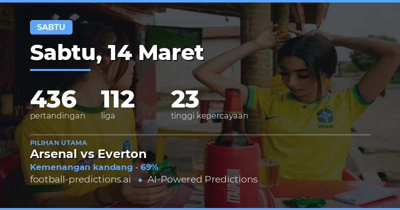 Prediksi sepak bola Sabtu 14 Maret 2026: taruhan terbaik
