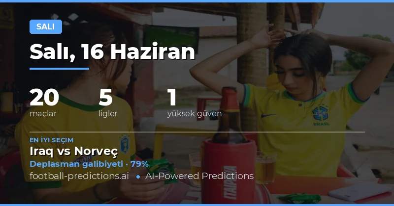 Futbol Tahminleri ve İpuçları — Salı, 16 Haziran, 2026