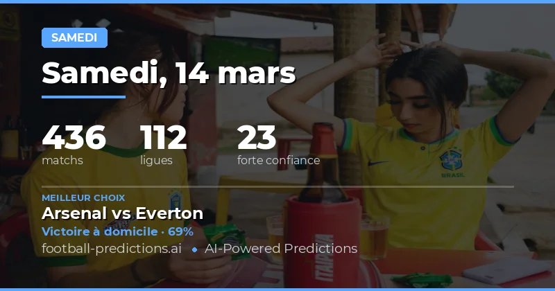 Pronostics football Samedi 14 mars 2026: meilleurs paris