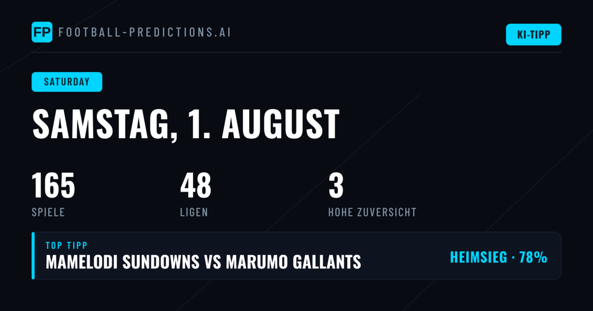 Samstags Prognosen: Datenbasierte Analyse für den 1. August 2026