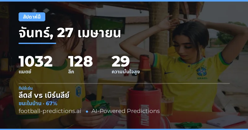 ภาพรวมแนวโน้มการแข่งขันฟุตบอลสัปดาห์นี้