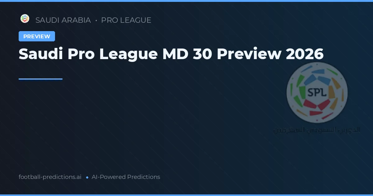 Saudi Pro League MD 30 Preview 2026