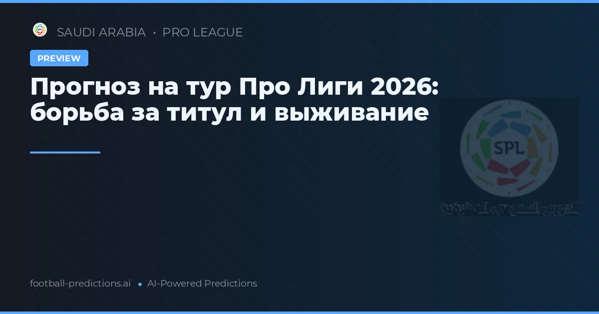Прогноз на тур Про Лиги 2026: борьба за титул и выживание