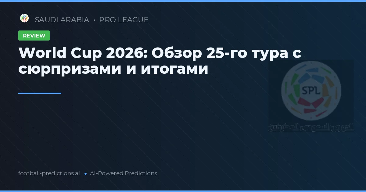 World Cup 2026: Обзор 25-го тура с сюрпризами и итогами