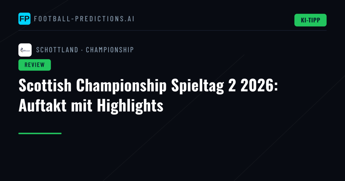 Scottish Championship Spieltag 2 2026: Auftakt mit Highlights