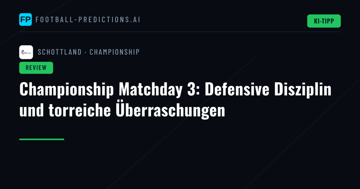 Championship Matchday 3: Defensive Disziplin und torreiche Überraschungen