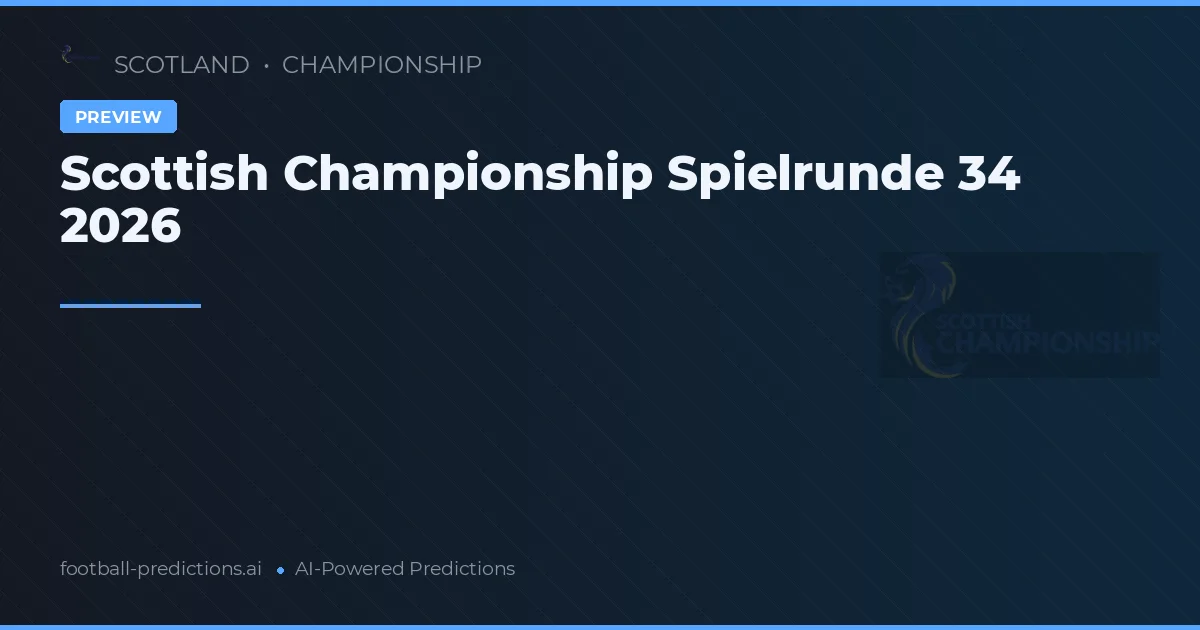 Scottish Championship Spielrunde 34 2026