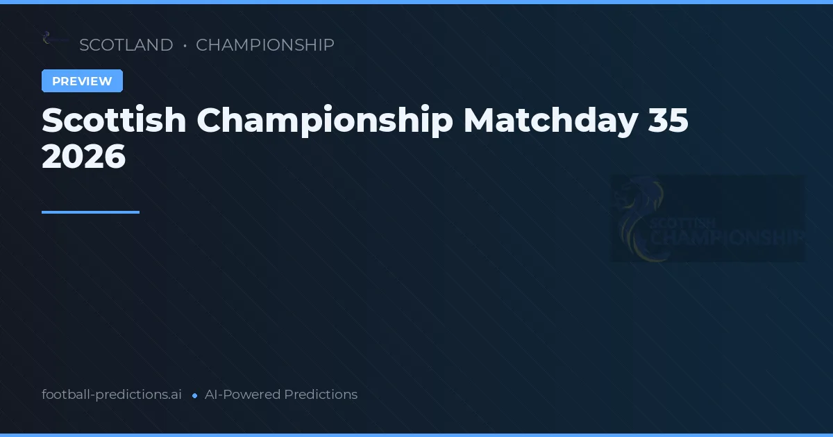 Scottish Championship Matchday 35 2026