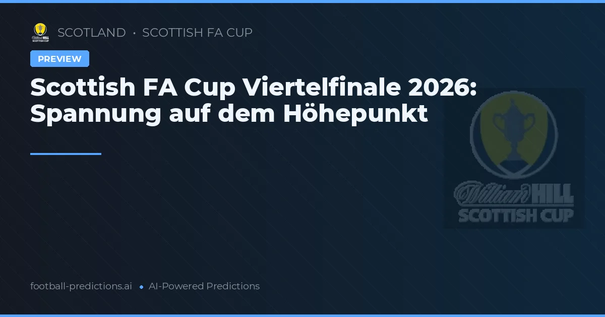 Scottish FA Cup Viertelfinale 2026: Spannung auf dem Höhepunkt
