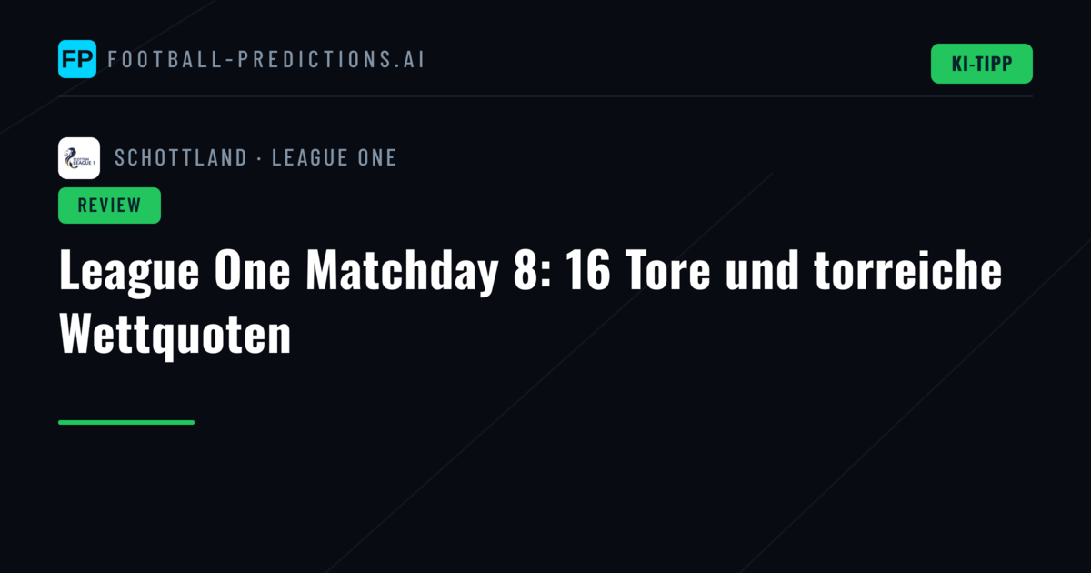 League One Matchday 8: 16 Tore und torreiche Wettquoten