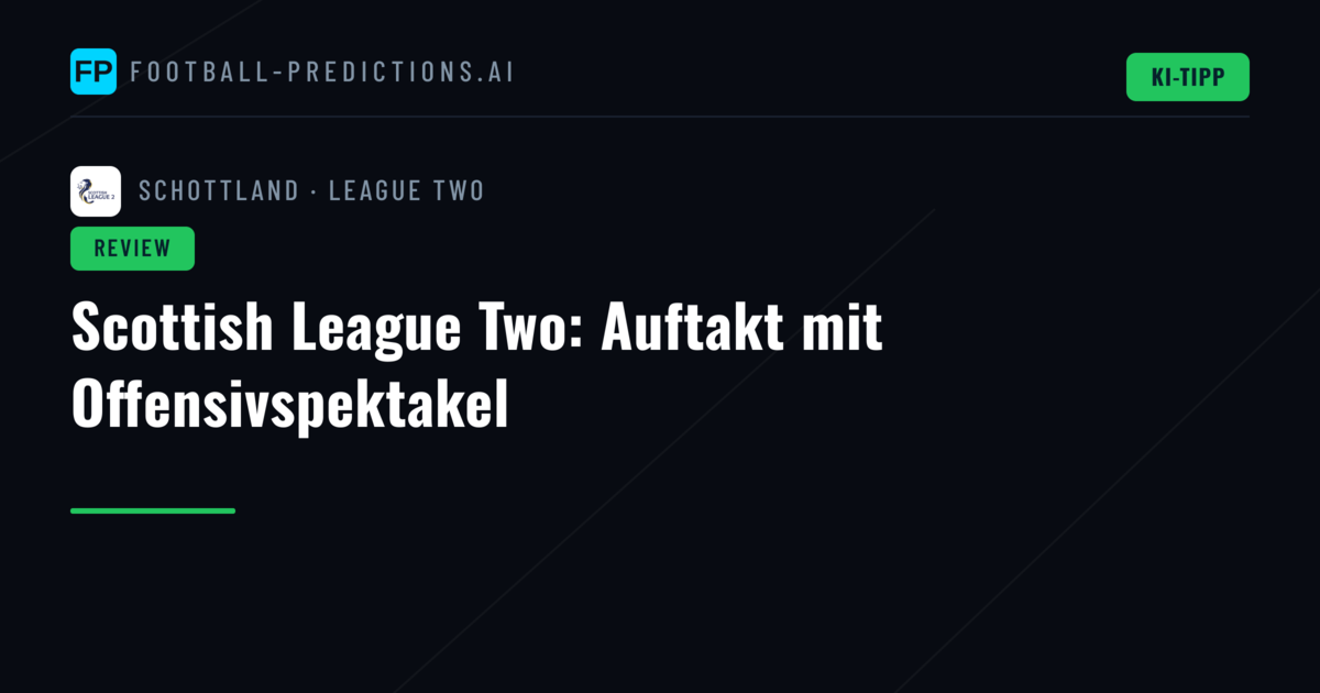 Scottish League Two: Auftakt mit Offensivspektakel