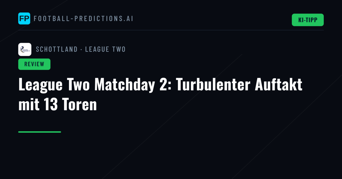 League Two Matchday 2: Turbulenter Auftakt mit 13 Toren