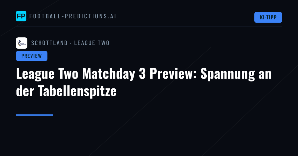 League Two Matchday 3 Preview: Spannung an der Tabellenspitze