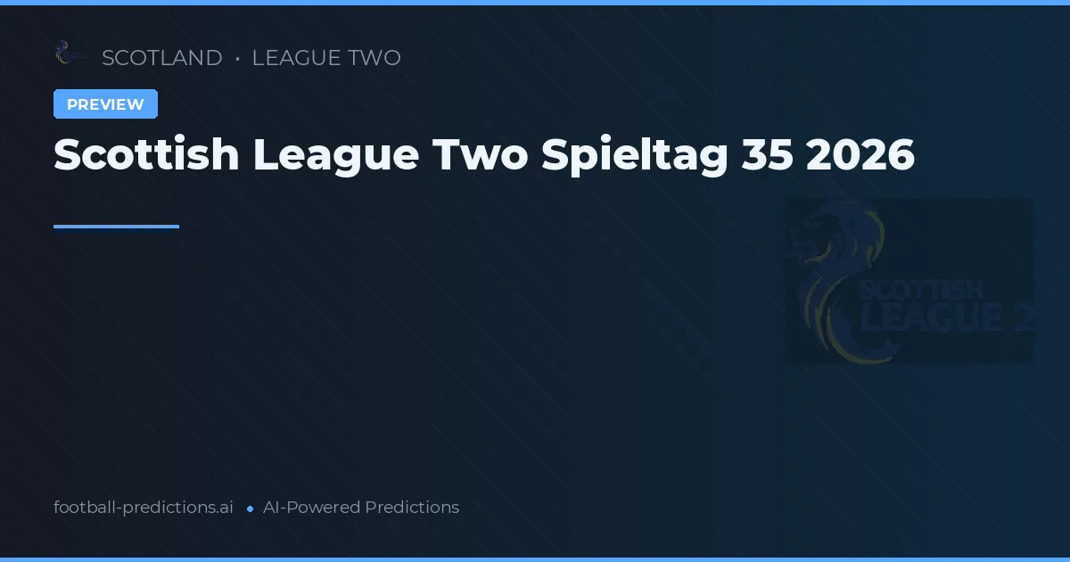 Scottish League Two Spieltag 35 2026