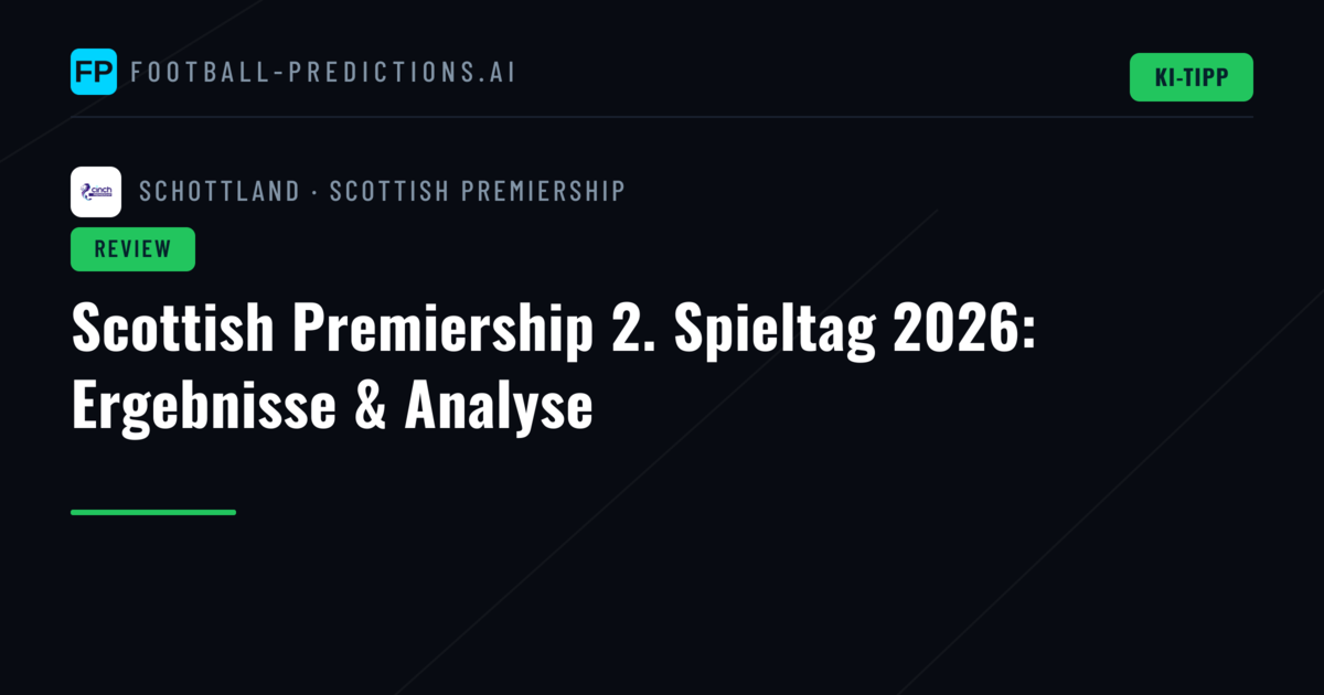 Scottish Premiership 2. Spieltag 2026: Ergebnisse & Analyse