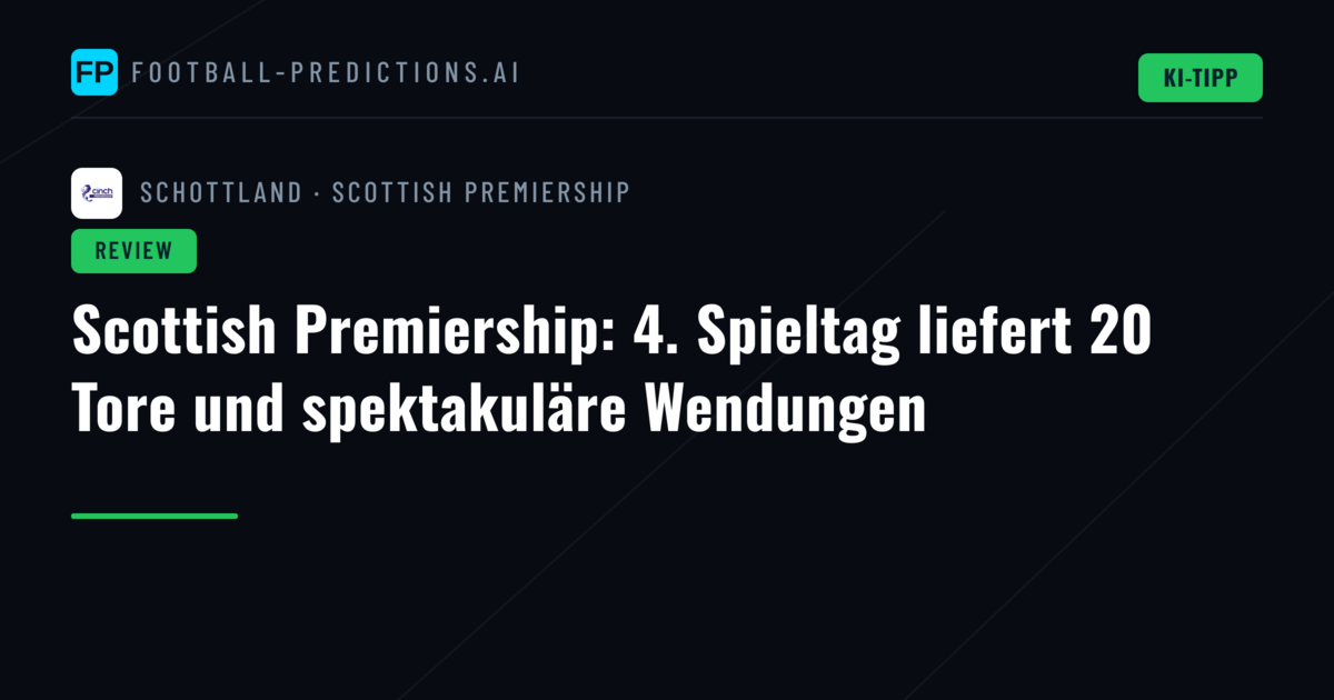 Scottish Premiership: 4. Spieltag liefert 20 Tore und spektakuläre Wendungen