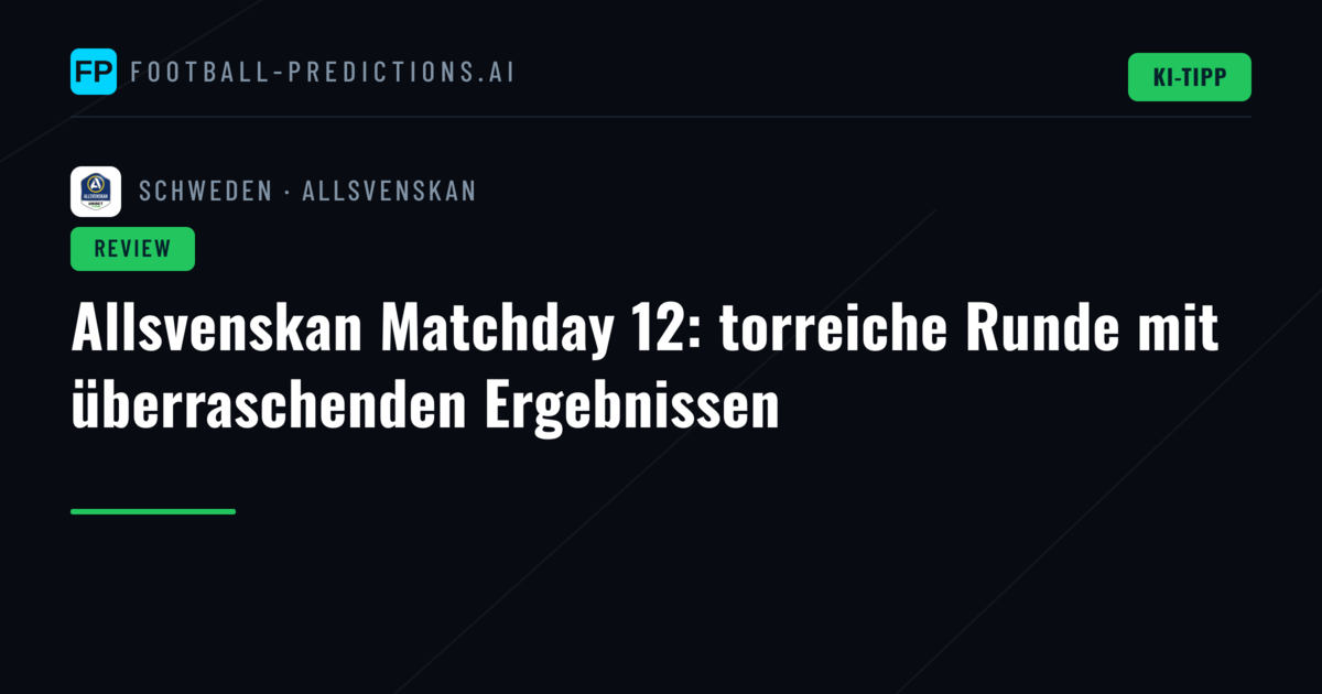 Allsvenskan Matchday 12: torreiche Runde mit überraschenden Ergebnissen